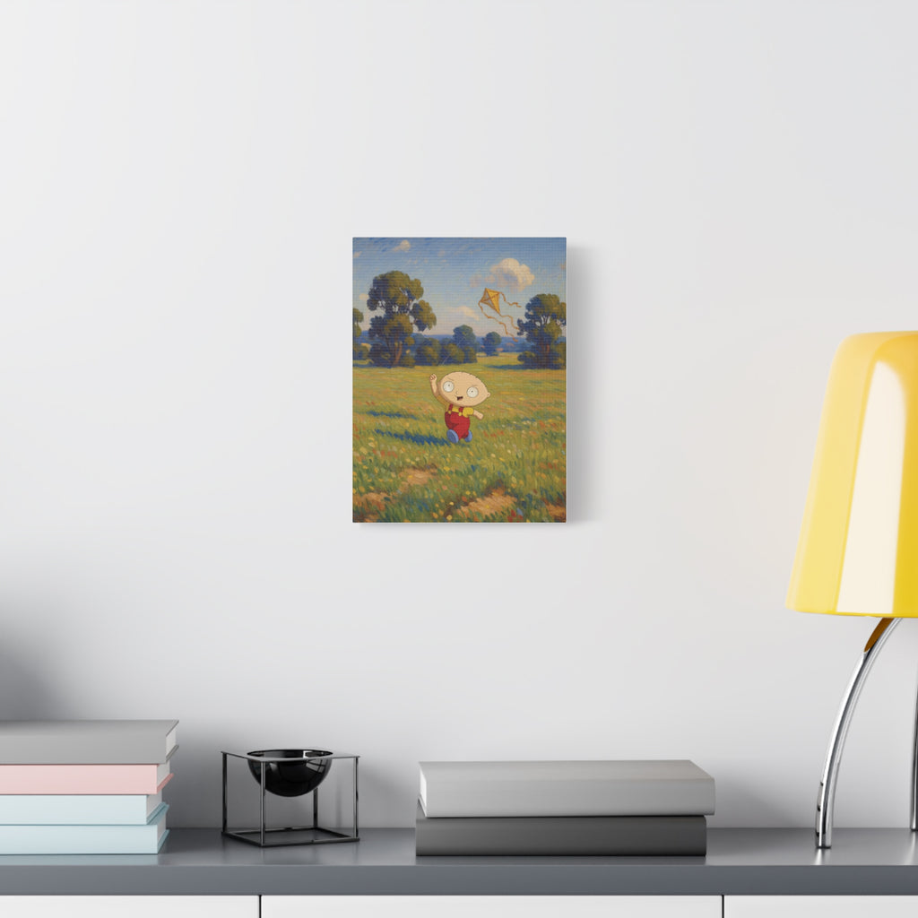Stewie with His Kite Canvas Painting